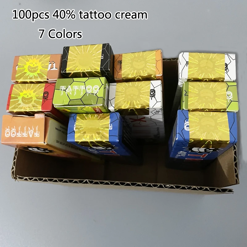 

Оптовая продажа, оригинальный крем для татуировок tktx, 40%, 100 шт., 7 цветов, раньше перманентного макияжа, подводка для глаз, бровей, губ, 10 г