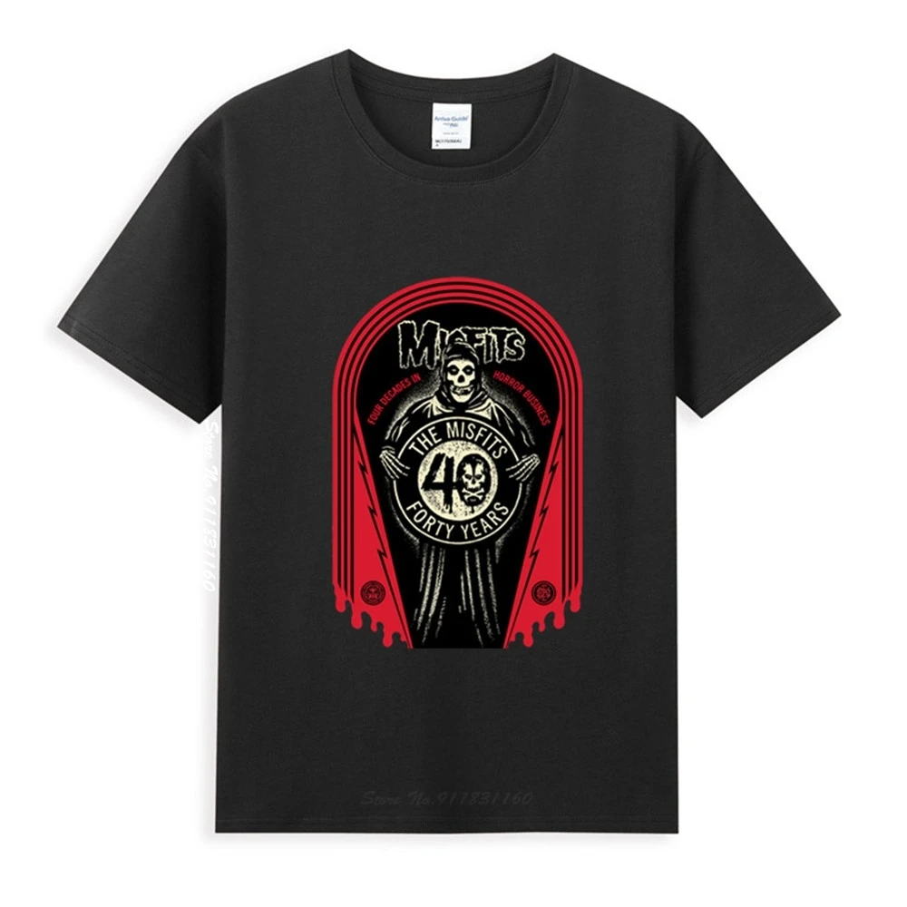 

The Misfits 40th Anniversary Cool Logo Classic Black T-Shirt Newest Summer Tees Shirt Tops Novel Unisex