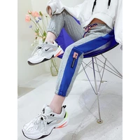 kids sports pants for girls outer wear trousers new casual stitching stripes pants girls loose pants kids trousers