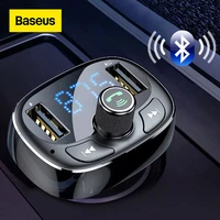 baseus lcd display fm transmitter car charger dual usb phone charger handsfree bluetooth mp3 playerborn to listen music in car