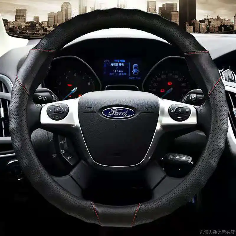 

Car Steering-wheels Cover 37 38cm for Ford EcoSport Escape Kuga Expedition EL Max Explorer Galaxy S-Max F-Series Raptor Focus