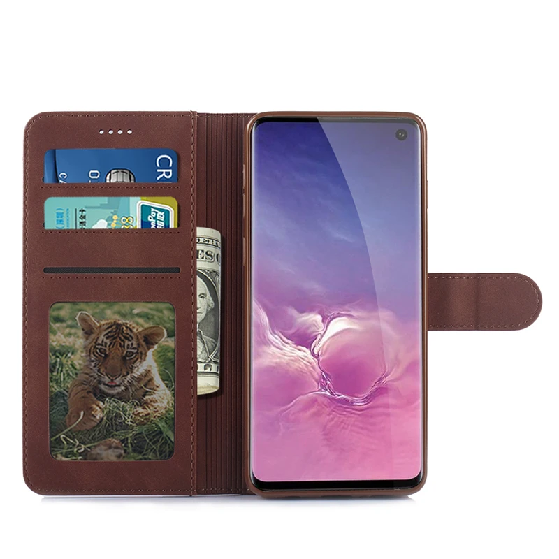 Чехол книжка для Samsung S10 Galaxy Note10 Note9 кожаный ретро чехол с бумажником и подставкой