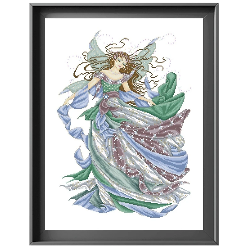 Набор для вышивки крестиком Фея ветра узор из бисера дизайн 18ct 14ct 11ct белый
