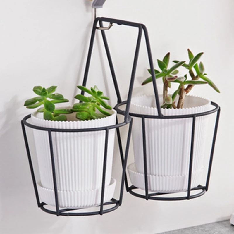 Настенная подвесная железная корзина для цветов подставка цветов|Лотки горшков|