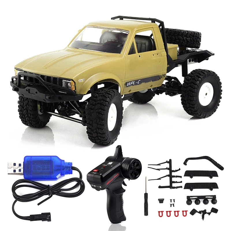 

WPL C14 1:16 Scale 2.4G 2CH 4WD Mini Off-road RC Semi-truck RTR Kids Climb Truck yellow