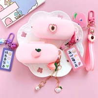 cute pink peach case for huawei freebuds 3i case for honor flypods 3 case tws bluetooth earphones case cover headphones box bag