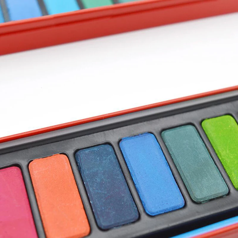 

12/18/24 Colors Solid Watercolor Paint Set Portable Drawing Brush Acrylic Art Painting Supplies