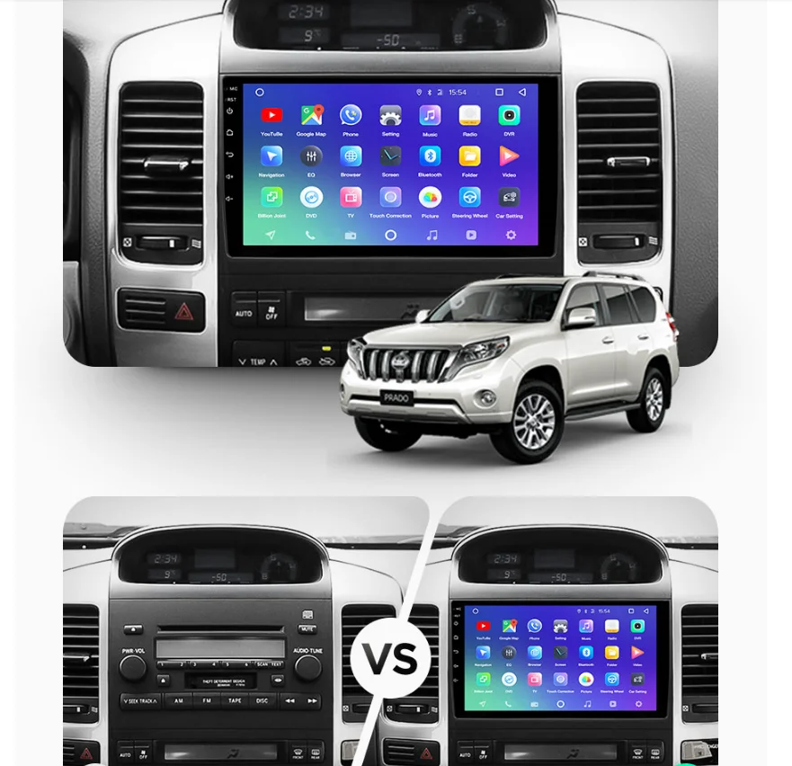 Android10.0 радио GPS навигация 128 ГБ для Toyota Prado 120 2004-2008 мультимедийный автомобильный
