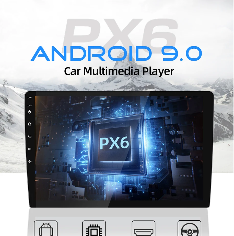 Android 9.0 touch screen 1 din HD 4K MP3 mirror link carplay PX6 multimedia auto radio car navigation GPS player for Lada Vesta