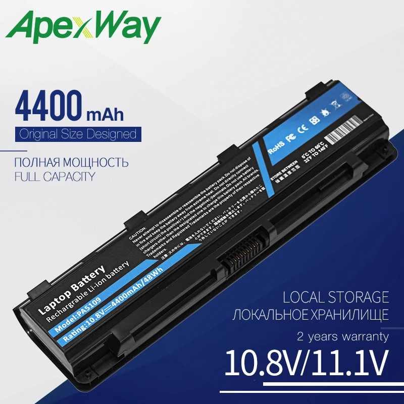 Аккумулятор Apexway для ноутбука Toshiba Satellite C50 C50D C55 C55D C55Dt PA5109U 1BRS|Аккумуляторы