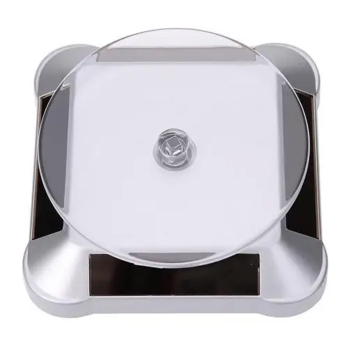 Silvery Солнечная энергия вращающиеся часы Подставка для ювелирных изделий выставочная подставка держатель автоматический вращающийся столик - Цвет: Silvery