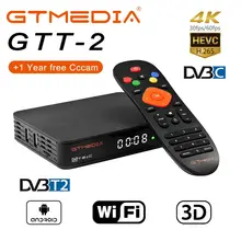 GTMEDIA GTT2 Smart tv box DVB-T2/кабель(J83.A/C)/ATSC-C/ISDBT android 6,0 2GB 8GB Amlogic S905D 4K H.265 WiFi IP tv приставка