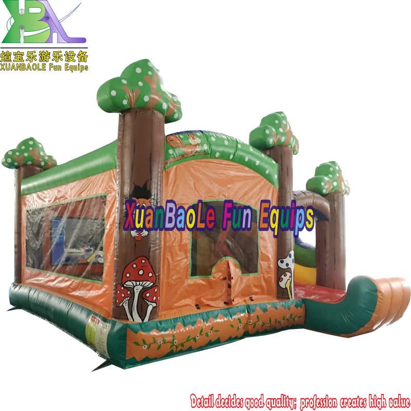 Джунгли дерево замок комбинированный Подгонянный 5X5m надувная горка игровая