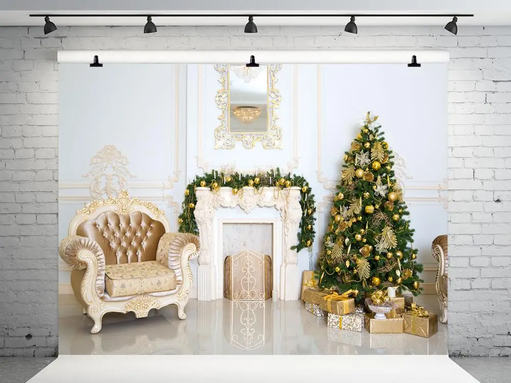 

VinylBDS 10x10ft White Christmas Backgrounds For Photo Studio Christmas Decoration Photography Background New Year Background