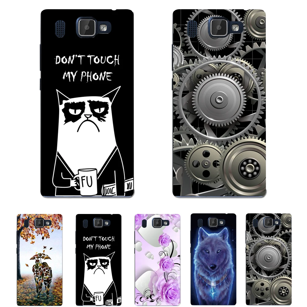 Romantic Leaf Lovers Art Pattern Back Case Cover For Prestigio Grace Q5 PSP5506DUO Shell Bag Housing Gift | Мобильные телефоны и