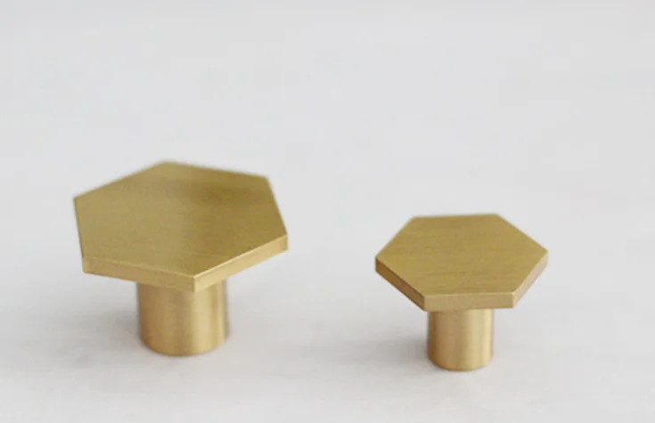 Шестигранная латунная ручка шкафа в скандинавском стиле для дверные тянущиеся