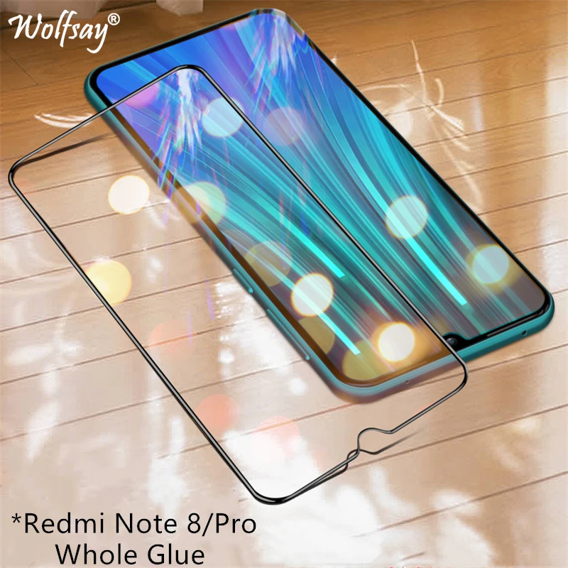 9H Защита экрана для Xiaomi Redmi Note 8 Pro стекло закаленное Полное покрытие защитное