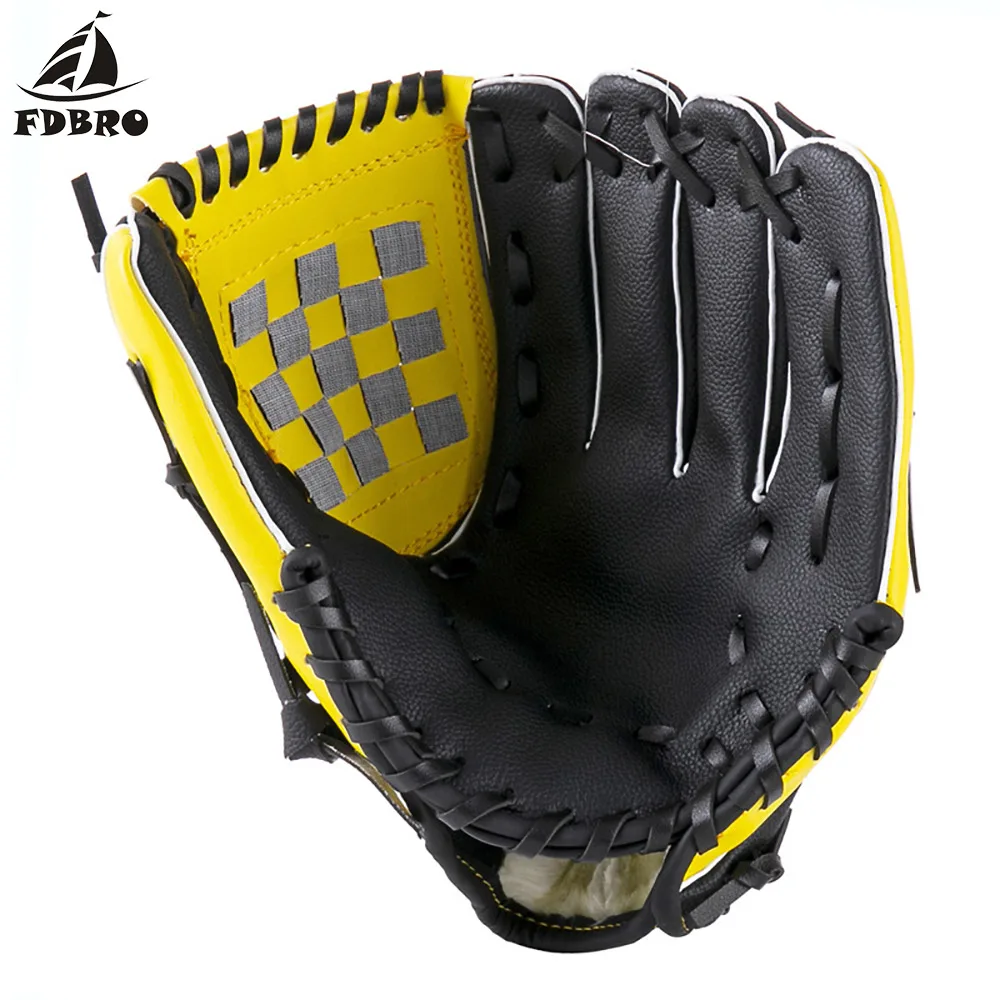 FDBRO 1pcs Baseball Equipment Baseball Glove PU Thickened Baseball Glove Children Youth Closed Softball Basked Softball Gloves