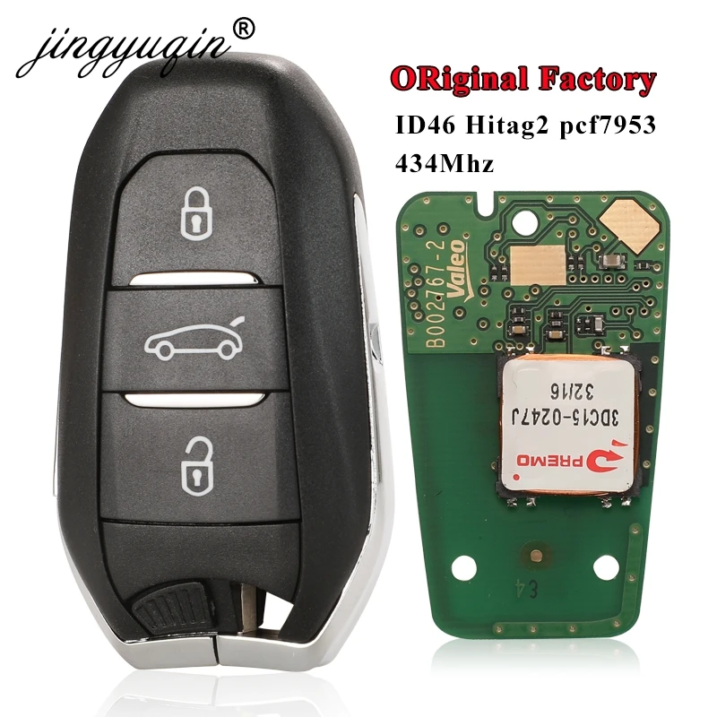 Jingyuqin для Citroen DS4 DS5 433 МГц PCF7953 ID46 Hitag2 чип Smart Keyless Go VA2 HU83 оригинальные запчасти