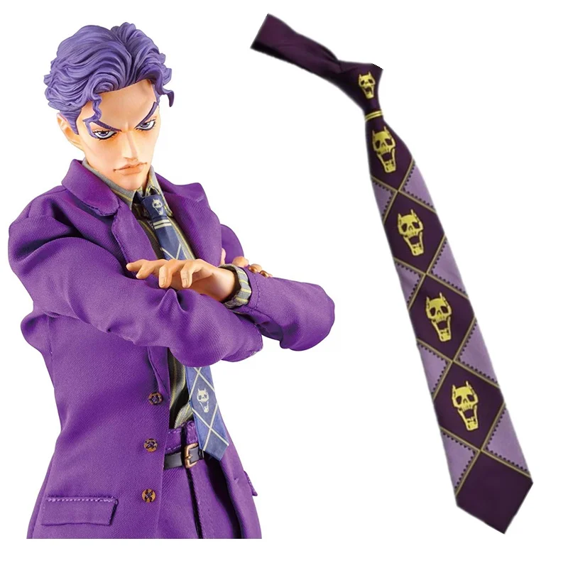 Anime JoJo's Bizarre Adventure Kira Yoshikage Cosplay Tie KILLER QUEEN Skull Neck Heavens Door Halloween Prop Costume | Тематическая