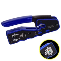 rj45 crimp tool pass through cutter cat6 cat5 cat5e 8p8c modular connectors all in one wire network tool cable crimper