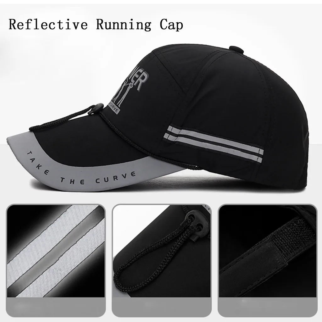 Светоотражающая модная женская летняя кепка Мужская бейсболка Регулируемая