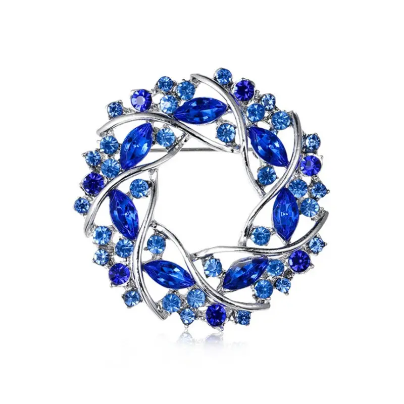 

Exquisite Inlay Full Zircon Flower Circle Brooch Charm Ladies Temperament Versatile Clothing Dress Accessories Jewelry
