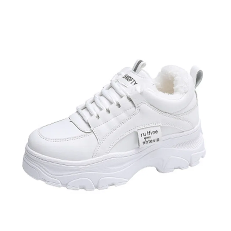 

Plus velvet vulcanized shoes women 2020 winter new Korean version of old shoes warm cotton shoes thick casual shoes women Q7