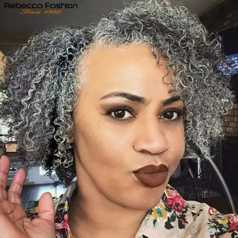 Женский парик с короткими вьющимися волосами челкой|Парики полностью машинной