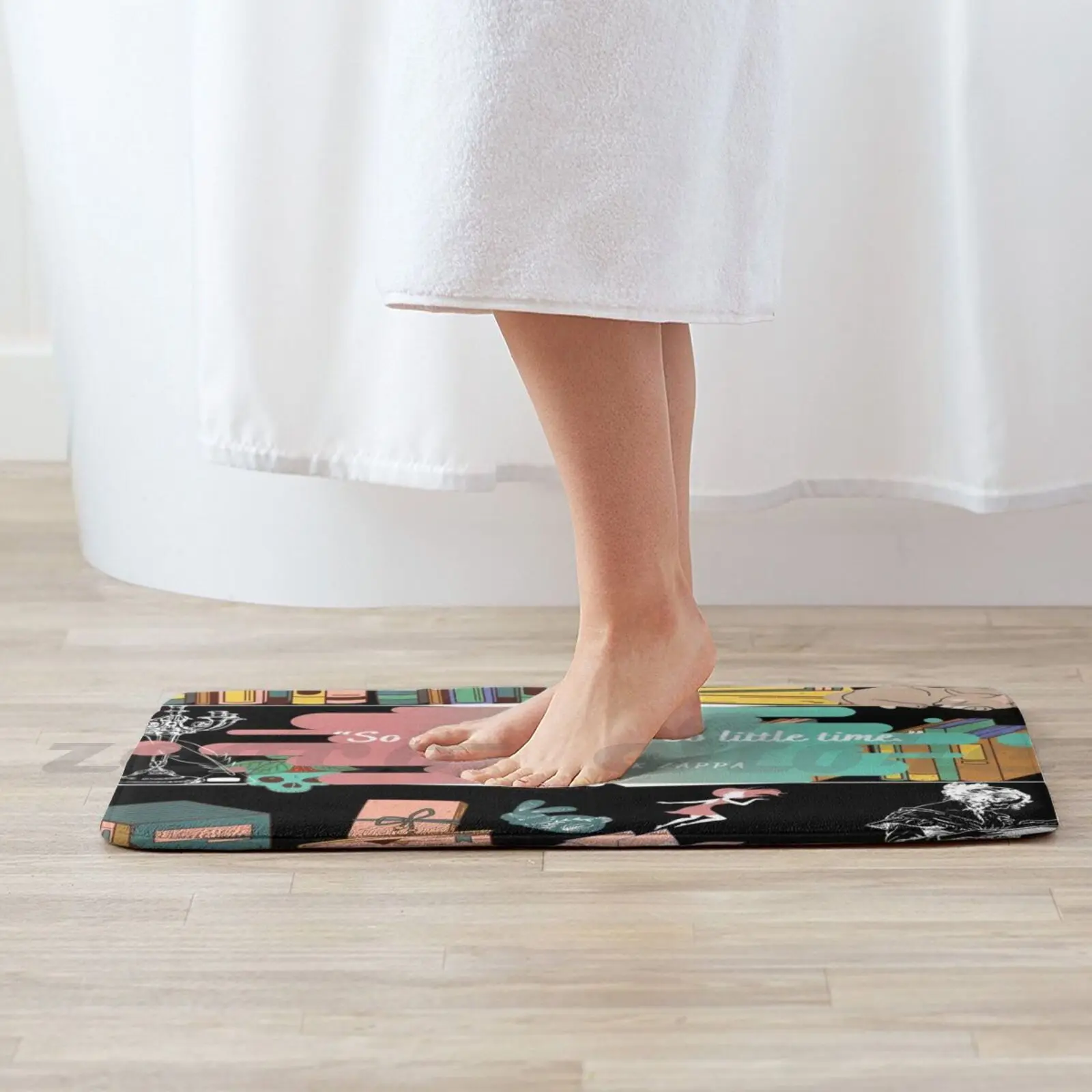 Коврик очень много книг маленький раз Frank Zappa впитывающий воду нескользящий