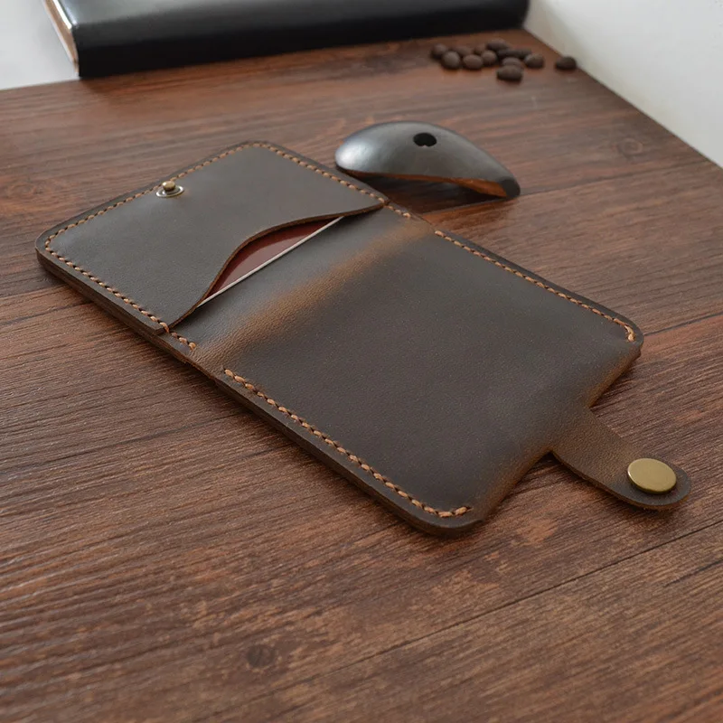 Натуральная коровья кожа ручная работа винтажный короткий кошелек чехол для