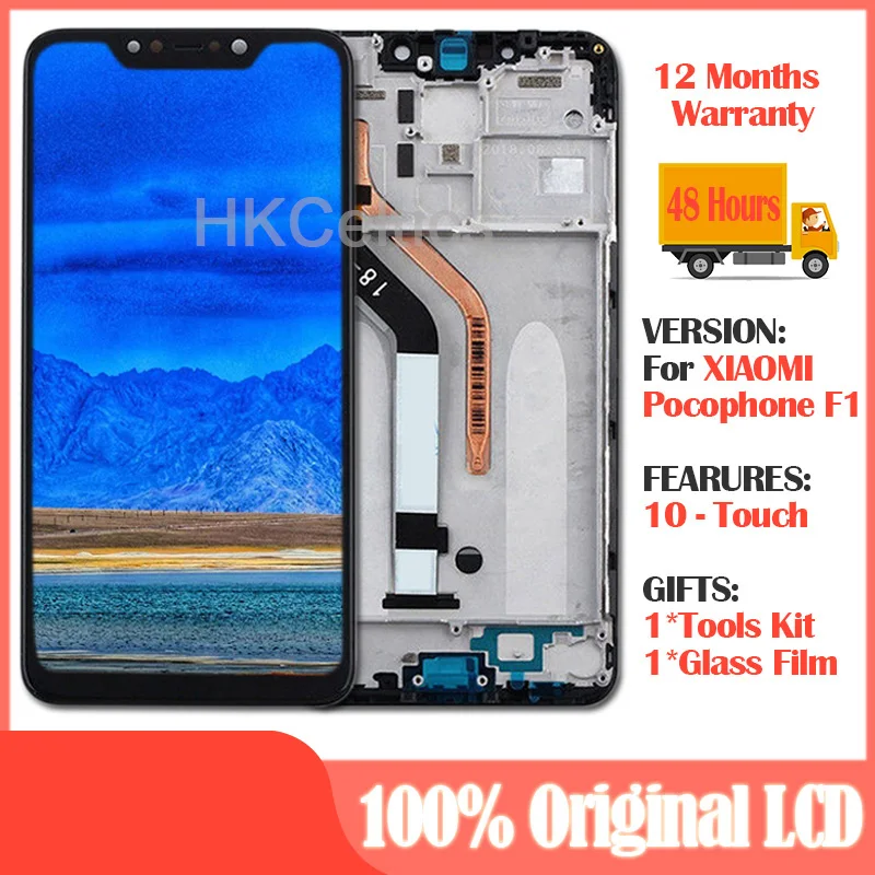 Для Xiaomi Pocophone F1 ЖК-дисплей+ кодирующий преобразователь сенсорного экрана в сборе для Xiaomi Pocophone F1 ЖК-экран Замена