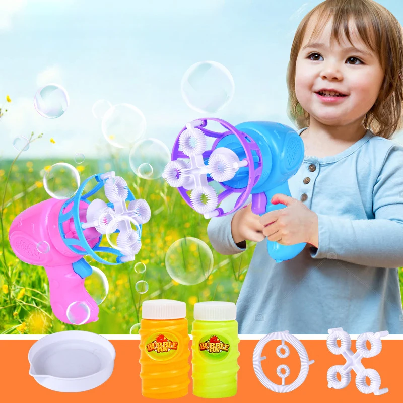 Детская машина воздуходувка для мыльных пузырей электрическая мини игрушка
