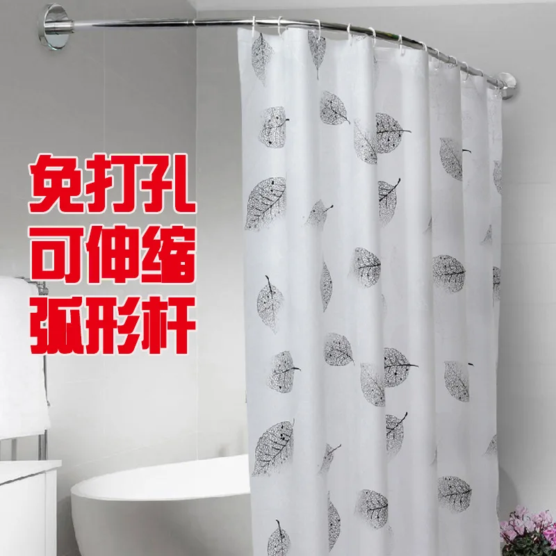 Удлиняемая изогнутая душевая занавеска U-образный стержень из нержавеющей стали