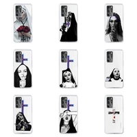 sister nun phone case for huawei p40 p30 p20 mate honor 10i 30 20 i 10 40 8x 9x pro lite transparent cover