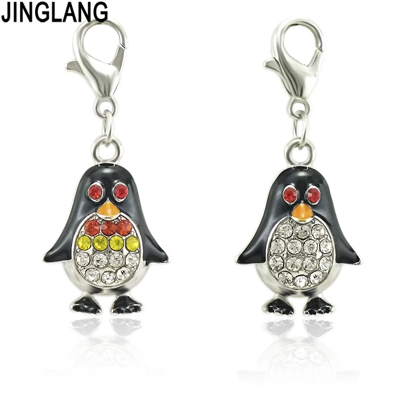 JINGLANG Модные животные Омар застежка Подвески Подвеска со стразами Пингвин DIY