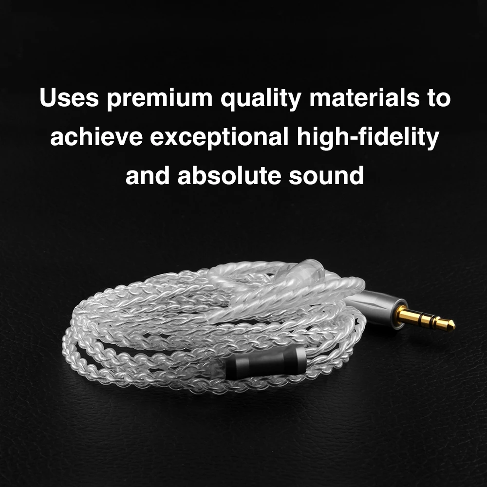 TRN A2 Silver Plated Headphone Cable 3.5mm HIFI Earphone MMCX/2Pin Connector Use For V10 V20 MT1 TA1 ST1 ST2 | Электроника