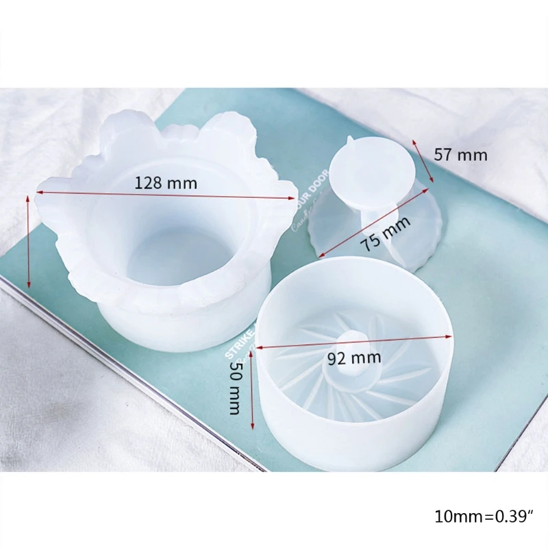 

Jewelry Box Crystal Epoxy Resin Molds Crown Storage Organizer Casting Silicone Mould DIY Craft Jewellery Container Making Tools