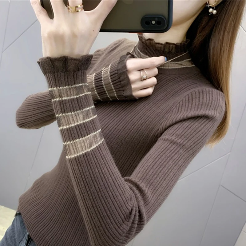 

Sweater Woman 2020 new autumn and winter long sleeves with a slim bottom blouse half turtleneck sweater XBA193