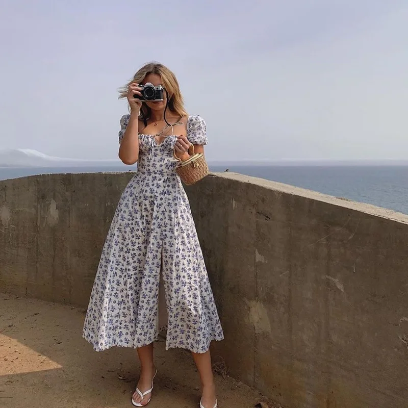 Женское летнее длинное платье модное осеннее макси с длинным рукавом и принтом