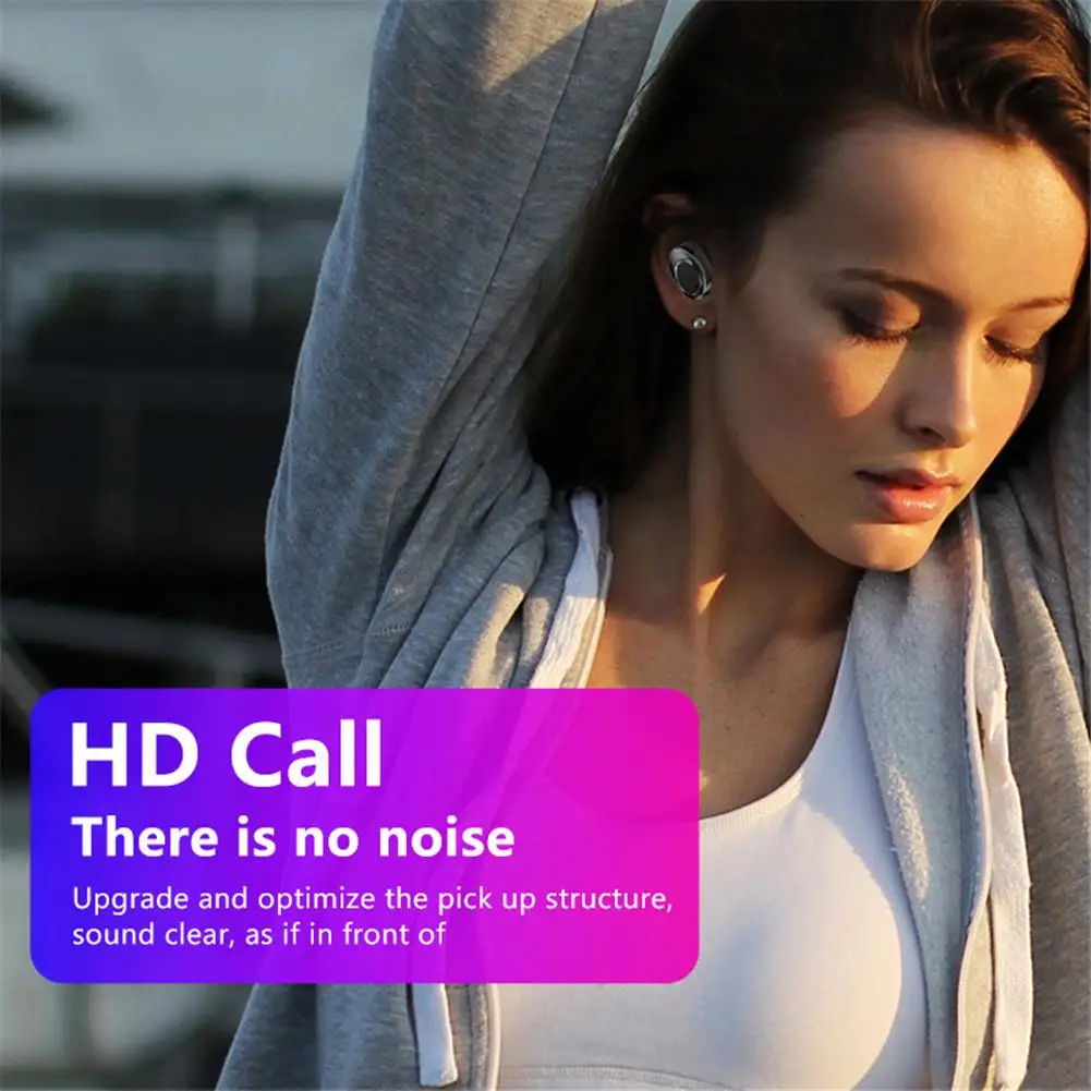 

True Wireless TWS Earphones Bluetooth 5.0 Stereo Mini In-Ear Earbuds Noise Cancelling for iPhone LG G7 G6 G5 V40 V30