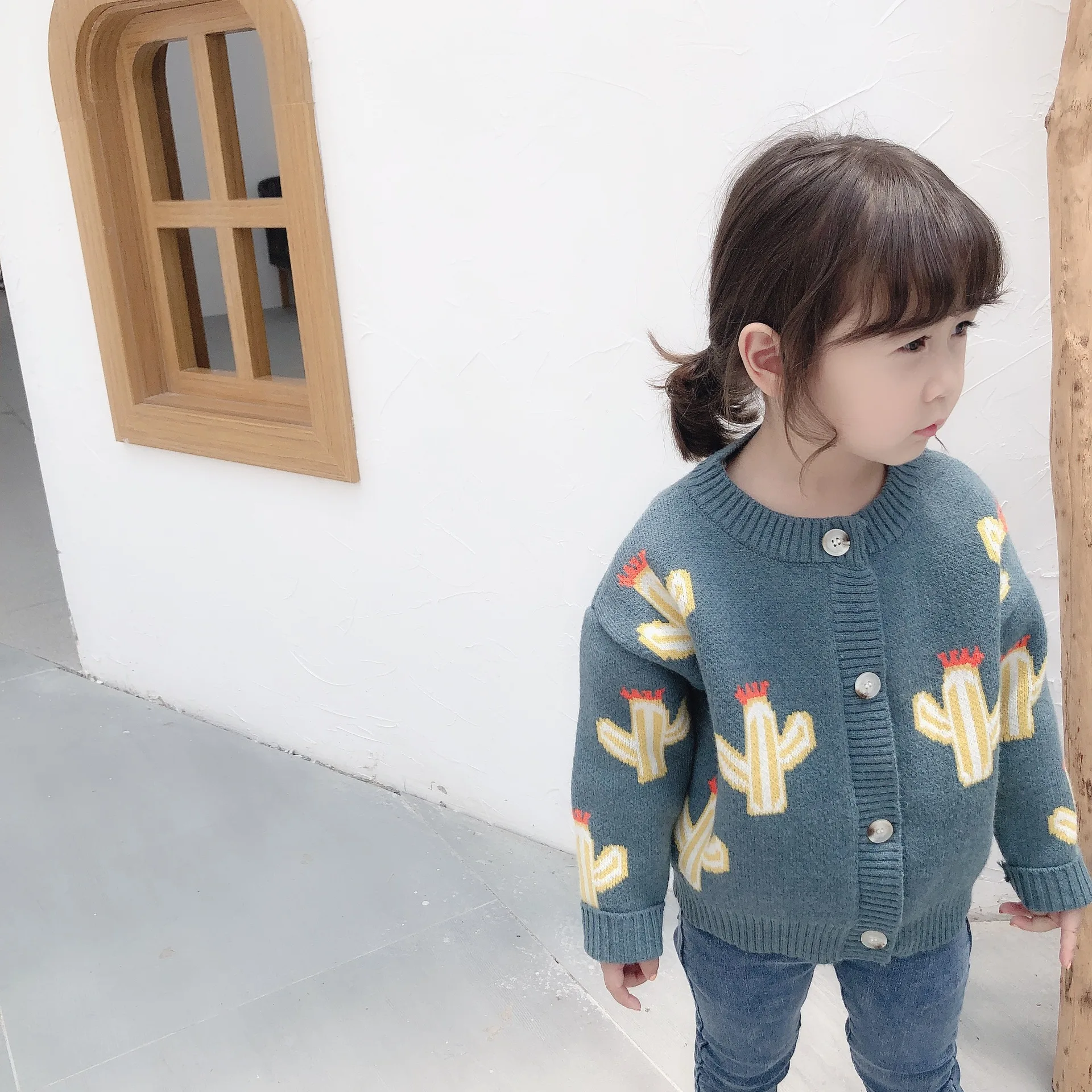 Свитер-кардиган для маленьких мальчиков и девочек осенний вязаный кардиган с