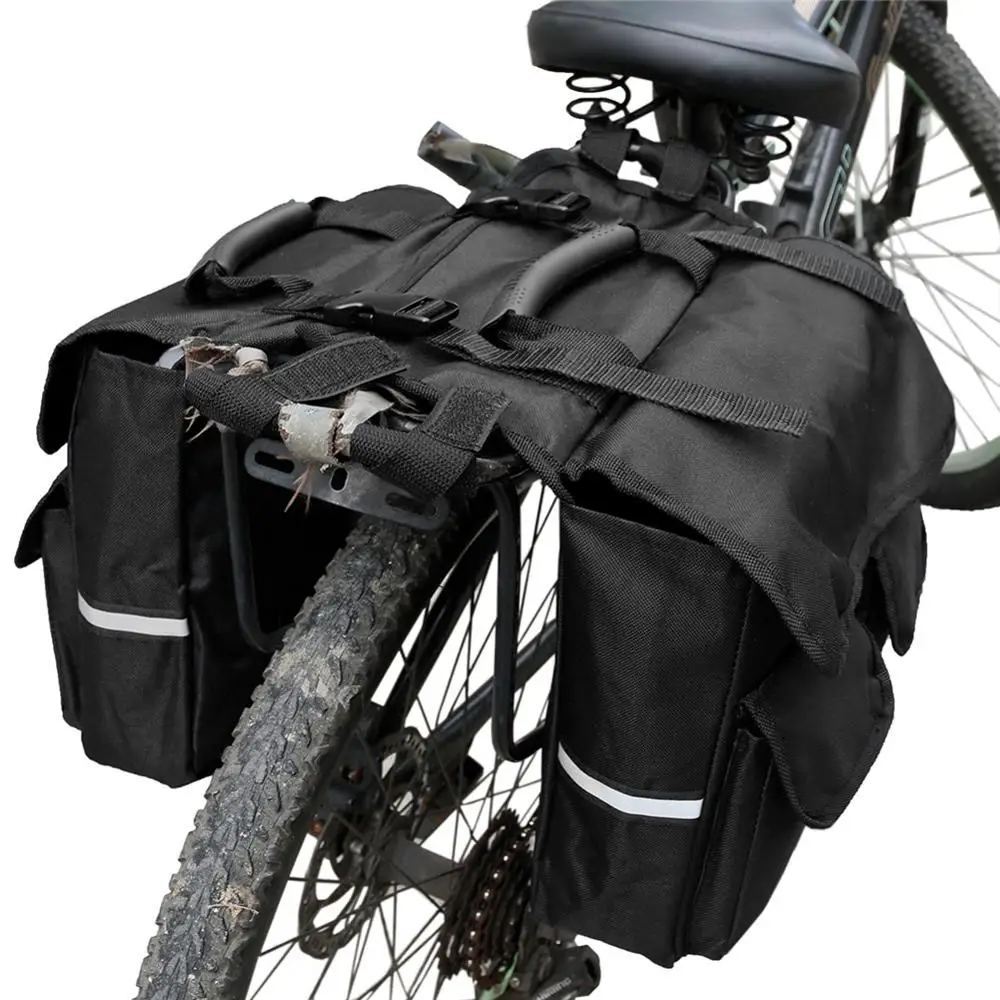 Черный нейлон мотоцикла боковые зеркала седельная сумка панье пакет багажные