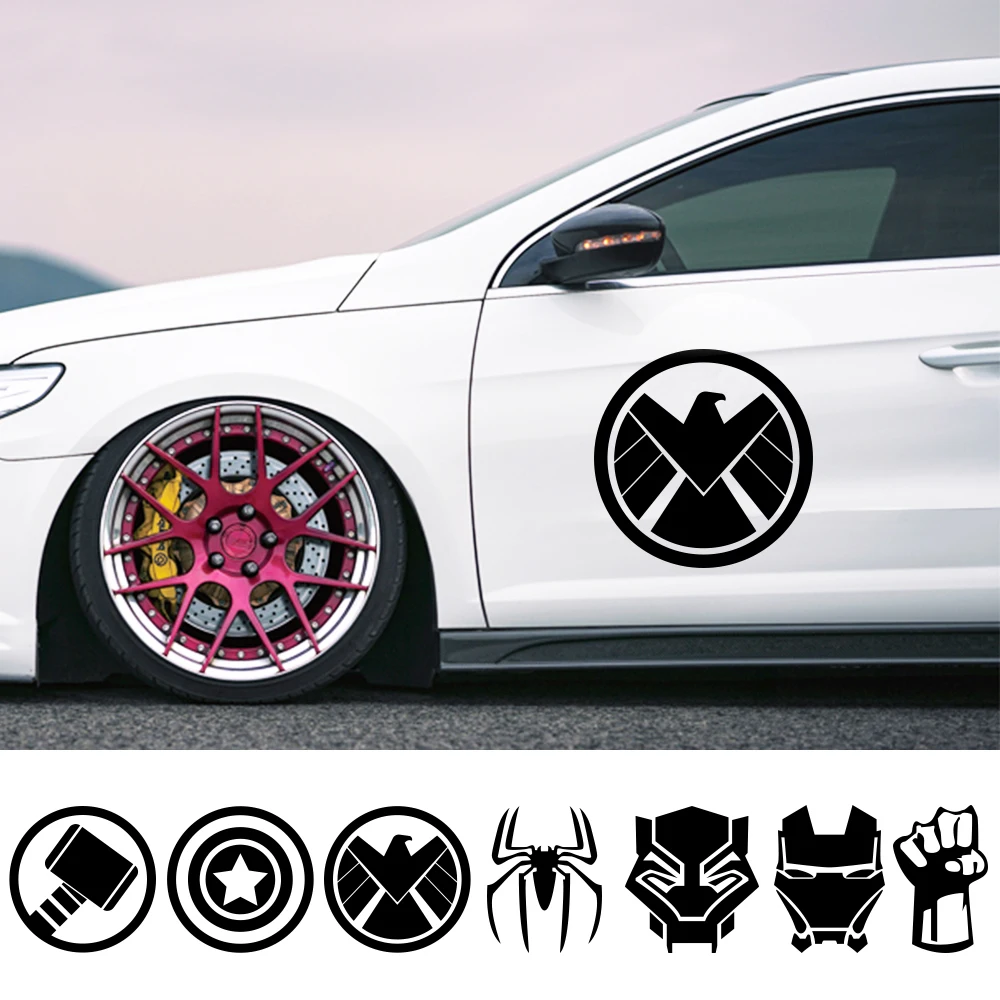 Автомобильная наклейка 2 шт. защитная пленка Железный Человек-паук Тор Халк