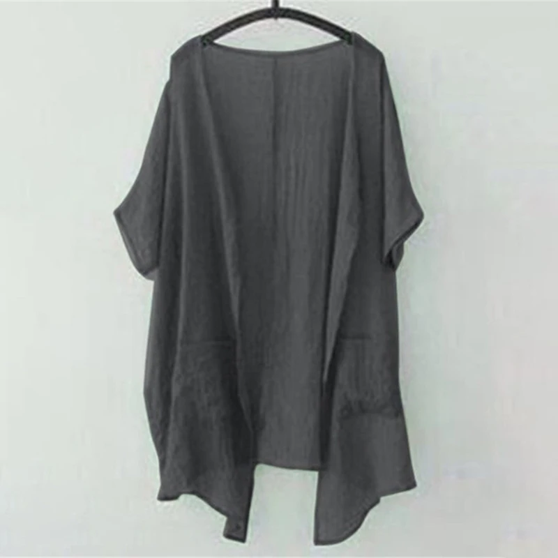 Женский Мягкий Топ из тонкой ткани чистый цвет дышащий короткий рукав шифон