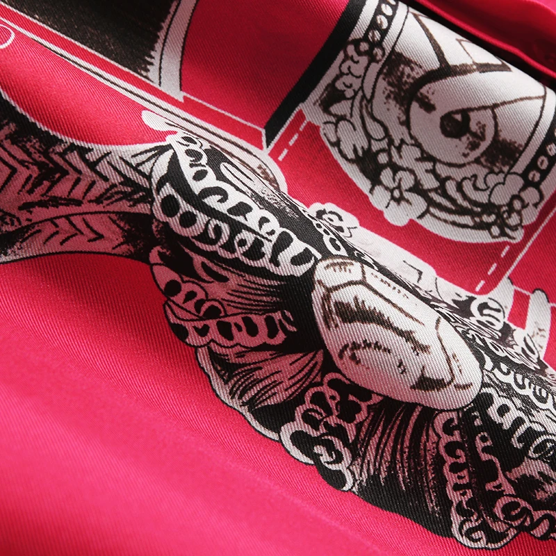 

Natural Silk Women Print Shirt Elegant Fashion Turn-down Collar Blouse Long Sleeve Office Lady Real Silk Blouses Spring Autumn