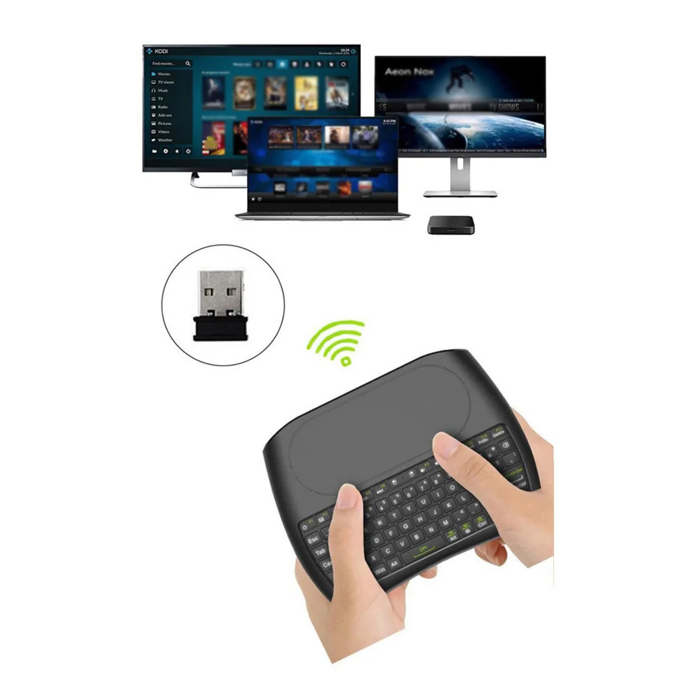 D8 Мини Беспроводная 2 4G клавиатура Air Mouse сенсорный экран с подсветкой для Andriod TV Box