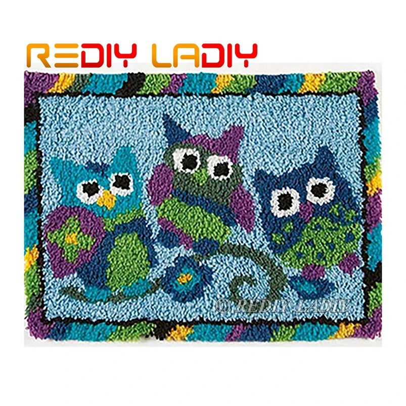 Набор крючков с застежкой ковер вязаный крючком Мультяшные совы акриловая пряжа
