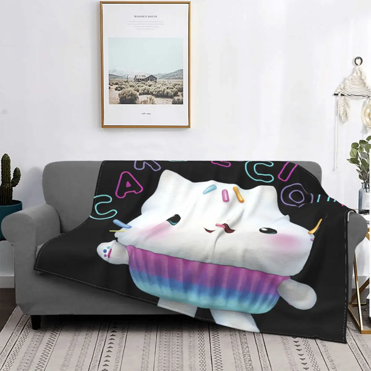 

Casa de muñecas para niños, manta de gato Cakey, colcha de cama a cuadros, manta de Picnic a cuadros en la cama