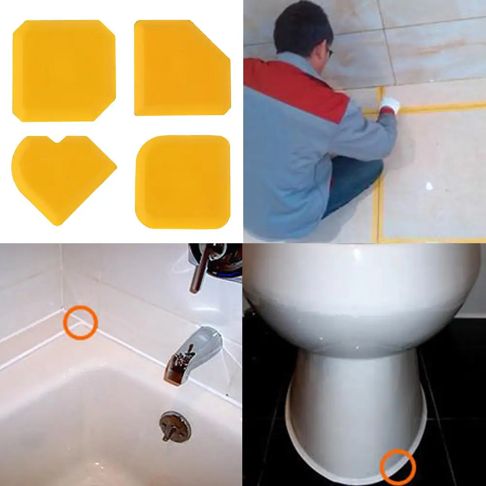 

4pcs Spatula Glue Shovel Sealant Remover Finishing Caulking Tools Silicone Glass Cement Scraper Floor Cleaning Tile Dirt Tool